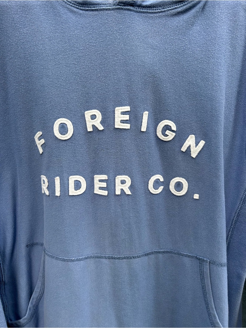 Foreign Rider Co Blue logo hoodie, size “4” (Large) - Picture 3 of 10